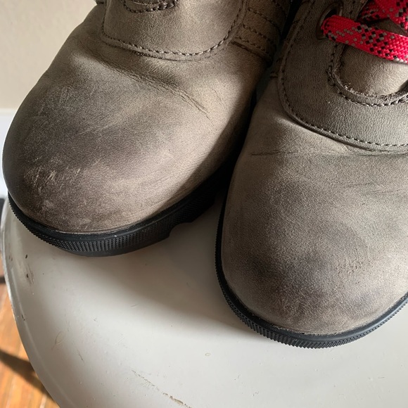 Sorel Joan of Arc wedge Sz 8 Army Green leather & canvas fun laces - Picture 5 of 9